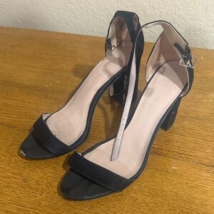 Elegant Black Heeled Sandals